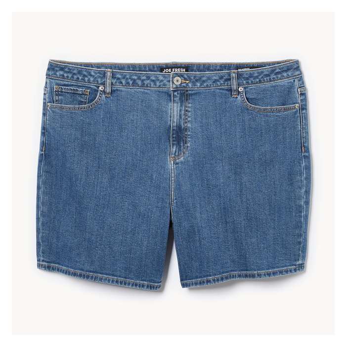 Women+ Medium Wash Relaxed Fit Denim Short